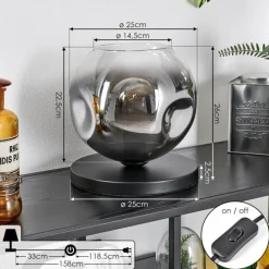 hofstein Ripoll Lampe à poser Noir, 1 lumière