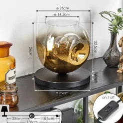 hofstein Ripoll Lampe à poser Or, Clair, 1 lumière