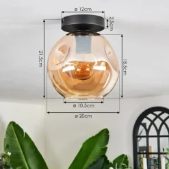 hofstein Ripoll Plafonnier Ambre, 1 lumière