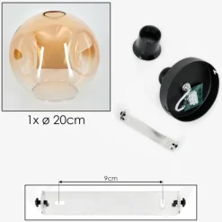 hofstein Ripoll Plafonnier Ambre, Clair, 1 lumière