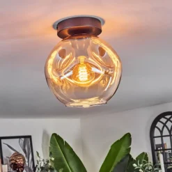 hofstein Ripoll Plafonnier Ambre, Clair, 1 lumière