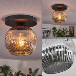 hofstein Ripoll Plafonnier, Boule lumineuse Fumé, 1 lumière