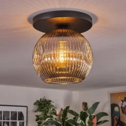 hofstein Ripoll Plafonnier, Boule lumineuse Fumé, 1 lumière