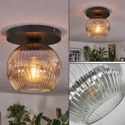 hofstein Ripoll Plafonnier, Boule lumineuse Clair, Fumé, 1 lumière
