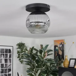 hofstein Ripoll Plafonnier, Boule lumineuse Clair, Fumé, 1 lumière