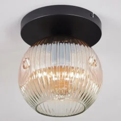 hofstein Ripoll Plafonnier, Boule lumineuse Ambre, Clair, 1 lumière