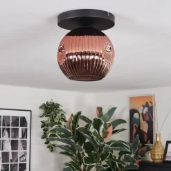 Lampes À Boules-hofstein Ripoll Plafonnier, Boule lumineuse Cuivré, 1 lumière