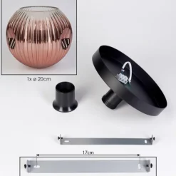 hofstein Ripoll Plafonnier, Boule lumineuse Clair, Cuivré, 1 lumière