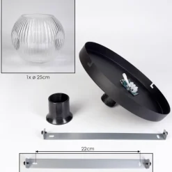 hofstein Ripoll Plafonnier, Boule lumineuse Clair, 1 lumière