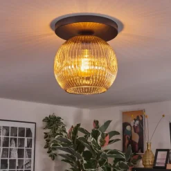 hofstein Ripoll Plafonnier, Boule lumineuse Ambre, 1 lumière