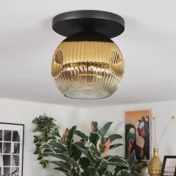 Lampes Dorées-hofstein Ripoll Plafonnier, Boule lumineuse Or, Clair, 1 lumière