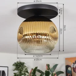 Lampes Dorées-hofstein Ripoll Plafonnier, Boule lumineuse Or, Clair, 1 lumière