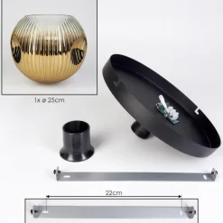 Lampes Dorées-hofstein Ripoll Plafonnier, Boule lumineuse Or, Clair, 1 lumière