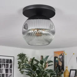 hofstein Ripoll Plafonnier, Boule lumineuse Fumé, 1 lumière