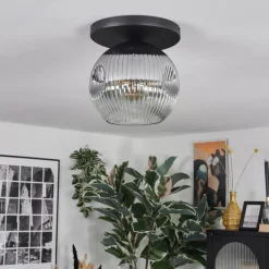 hofstein Ripoll Plafonnier, Boule lumineuse Fumé, 1 lumière