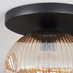 hofstein Ripoll Plafonnier, Boule lumineuse Ambre, Clair, 1 lumière