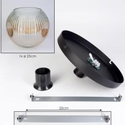 hofstein Ripoll Plafonnier, Boule lumineuse Ambre, Clair, 1 lumière