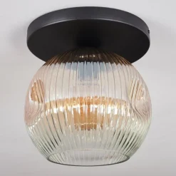 hofstein Ripoll Plafonnier, Boule lumineuse Ambre, Clair, 1 lumière