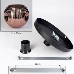 hofstein Ripoll Plafonnier, Boule lumineuse Cuivré, 1 lumière