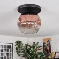 hofstein Ripoll Plafonnier, Boule lumineuse Clair, Cuivré, 1 lumière