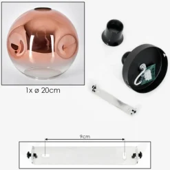 hofstein Ripoll Plafonnier Clair, Cuivré, 1 lumière