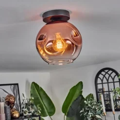 hofstein Ripoll Plafonnier Clair, Cuivré, 1 lumière