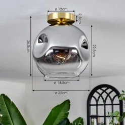 hofstein Ripoll Plafonnier Or, Noir, 1 lumière