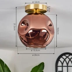 hofstein Ripoll Plafonnier Or, Noir, 1 lumière