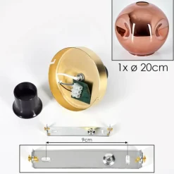 hofstein Ripoll Plafonnier Or, Noir, 1 lumière