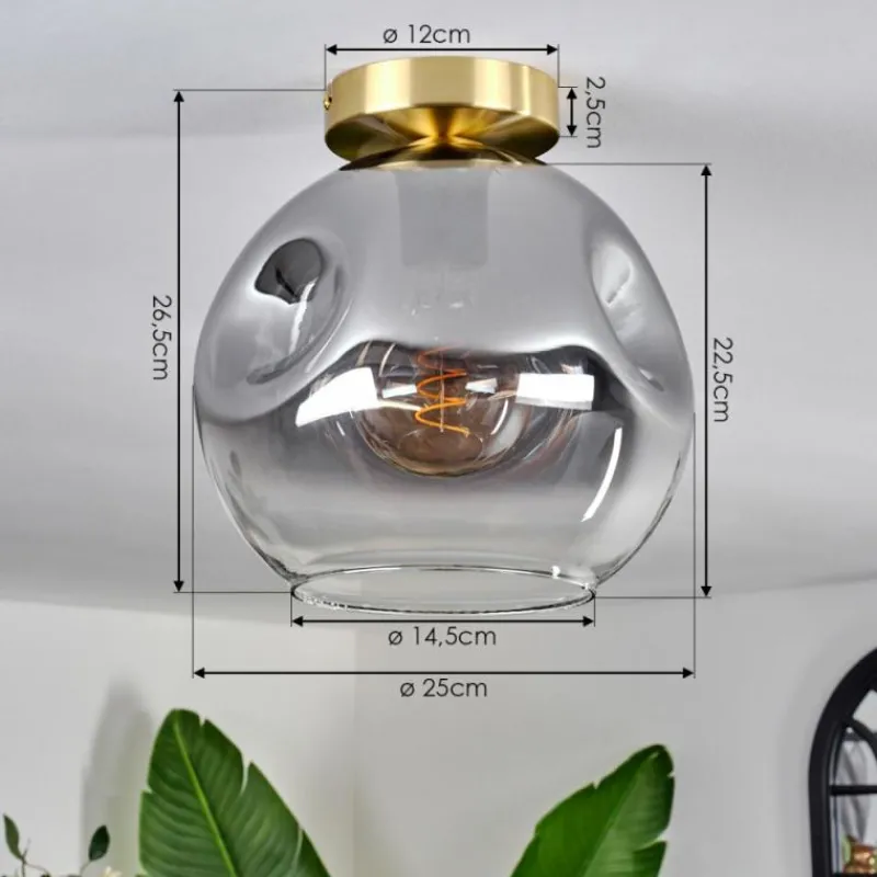 Lampes Dorées-hofstein Ripoll Plafonnier Or, Noir, 1 lumière