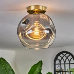 Lampes Dorées-hofstein Ripoll Plafonnier Or, Noir, 1 lumière