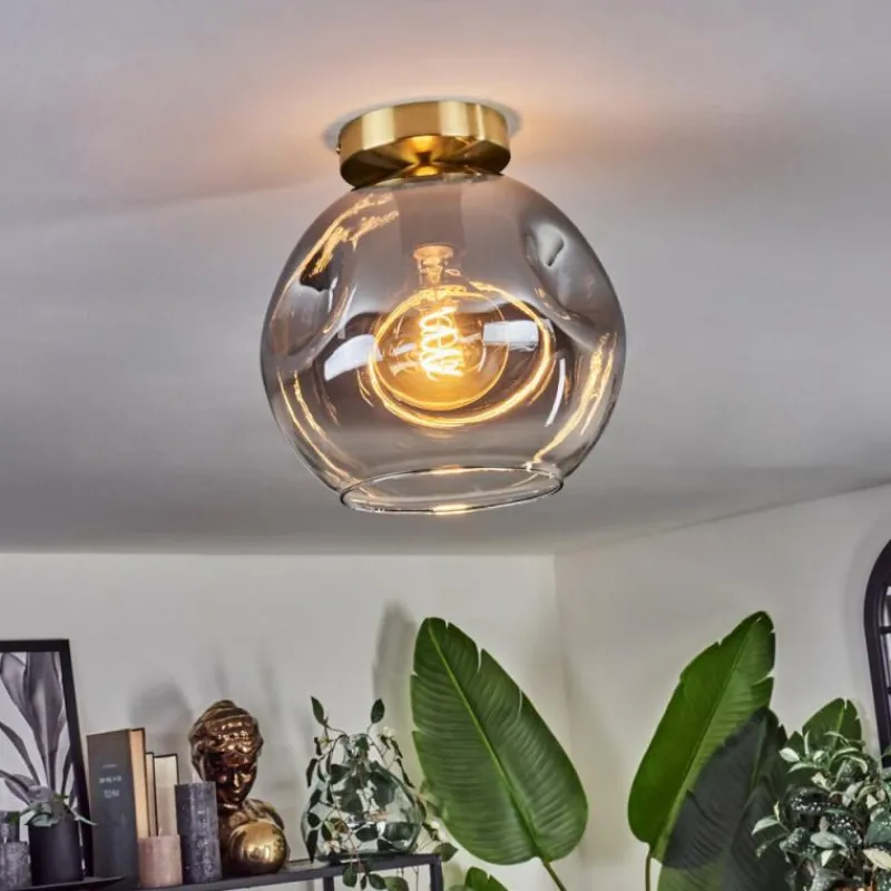 Lampes Dorées-hofstein Ripoll Plafonnier Or, Noir, 1 lumière