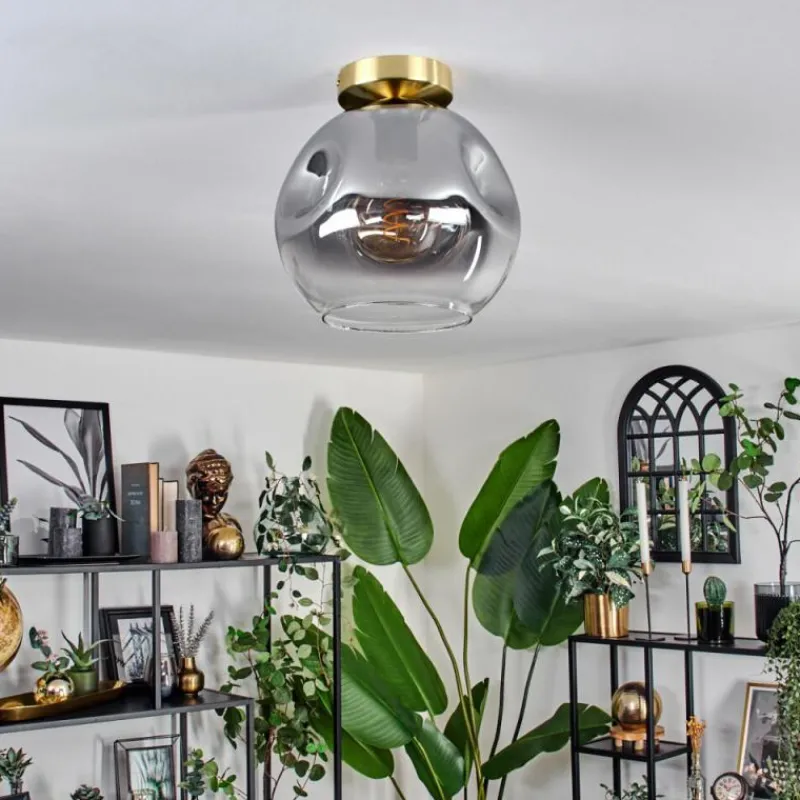 Lampes Dorées-hofstein Ripoll Plafonnier Or, Noir, 1 lumière