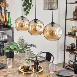 hofstein Ripoll Suspension Ambre, 3 lumières