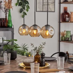 hofstein Ripoll Suspension Ambre, 3 lumières