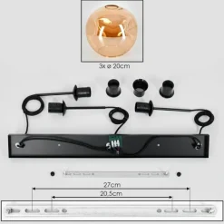 hofstein Ripoll Suspension Ambre, 3 lumières