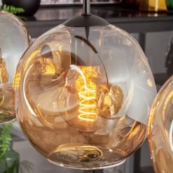 hofstein Ripoll Suspension Ambre, 3 lumières