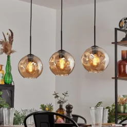 hofstein Ripoll Suspension Ambre, 3 lumières