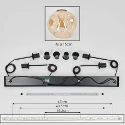 hofstein Ripoll Suspension Ambre, 4 lumières