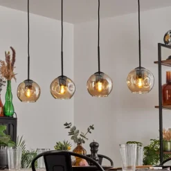 hofstein Ripoll Suspension Ambre, 4 lumières