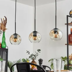 hofstein Ripoll Suspension Ambre, Clair, 3 lumières