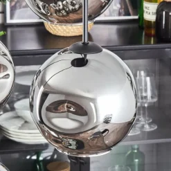 hofstein Ripoll Suspension, Boule lumineuse, Suspension Chrome, Fumé, 4 lumières