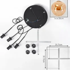 hofstein Ripoll Suspension, Boule lumineuse, Suspension Ambre, 4 lumières