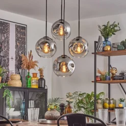 Suspension Verre Fumé-hofstein Ripoll Suspension, Boule lumineuse, Suspension Clair, Fumé, 4 lumières