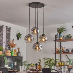 Suspension Verre Fumé-hofstein Ripoll Suspension, Boule lumineuse, Suspension Clair, Fumé, 4 lumières