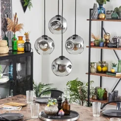 Suspension Verre Fumé-hofstein Ripoll Suspension, Boule lumineuse, Suspension Clair, Fumé, 4 lumières