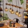 Style Boho-Chic-hofstein Ripoll Suspension, Boule lumineuse, Suspension Écru, Noir, 5 lumières