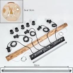 Style Boho-Chic-hofstein Ripoll Suspension, Boule lumineuse, Suspension Écru, Noir, 5 lumières