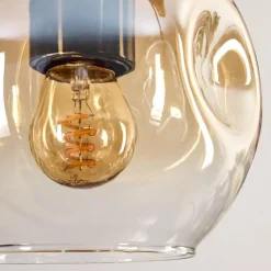 Style Boho-Chic-hofstein Ripoll Suspension, Boule lumineuse, Suspension Écru, Noir, 5 lumières