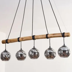 Suspension Verre Fumé-hofstein Ripoll Suspension, Boule lumineuse, Suspension Fumé, 5 lumières